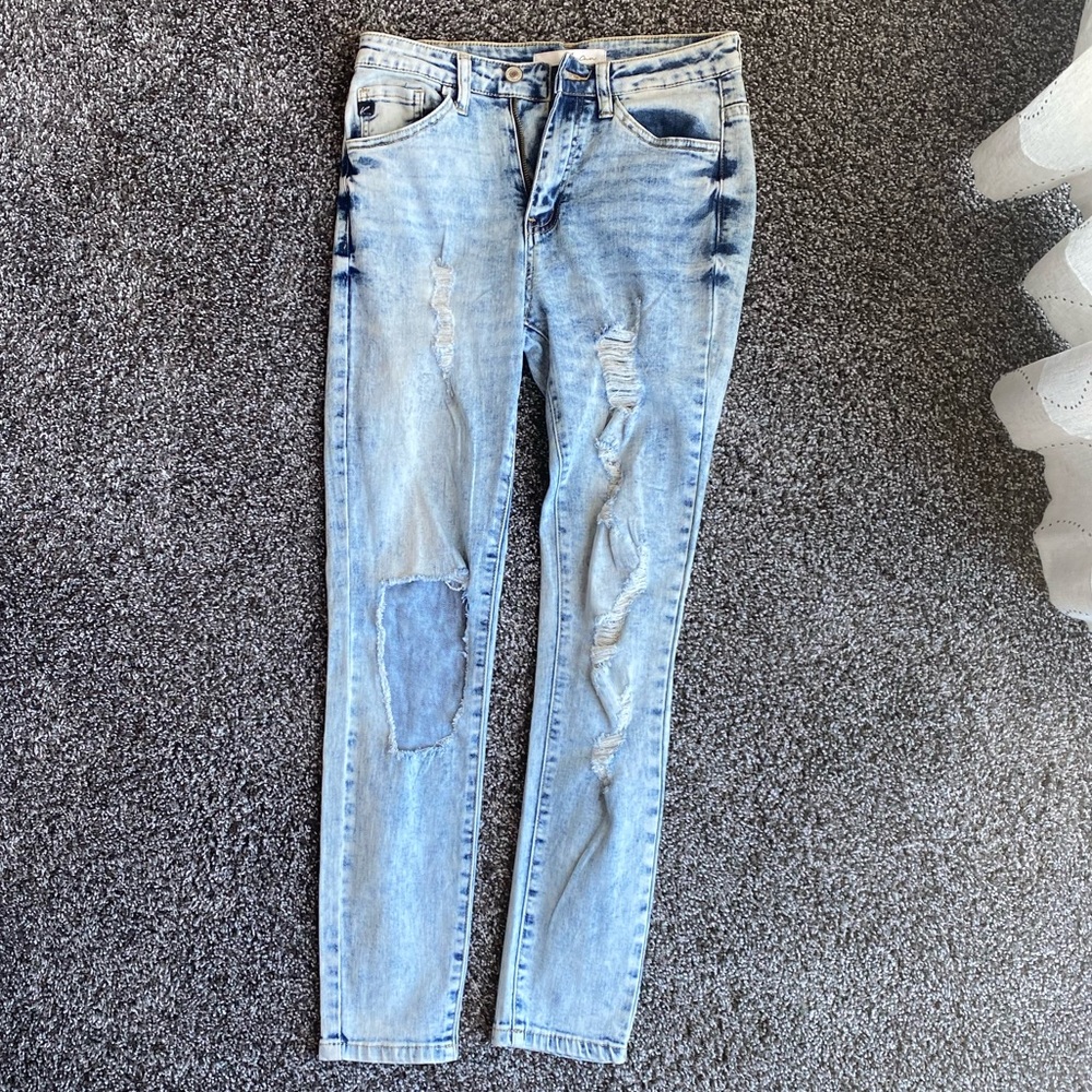 Distressed Blue Jeans